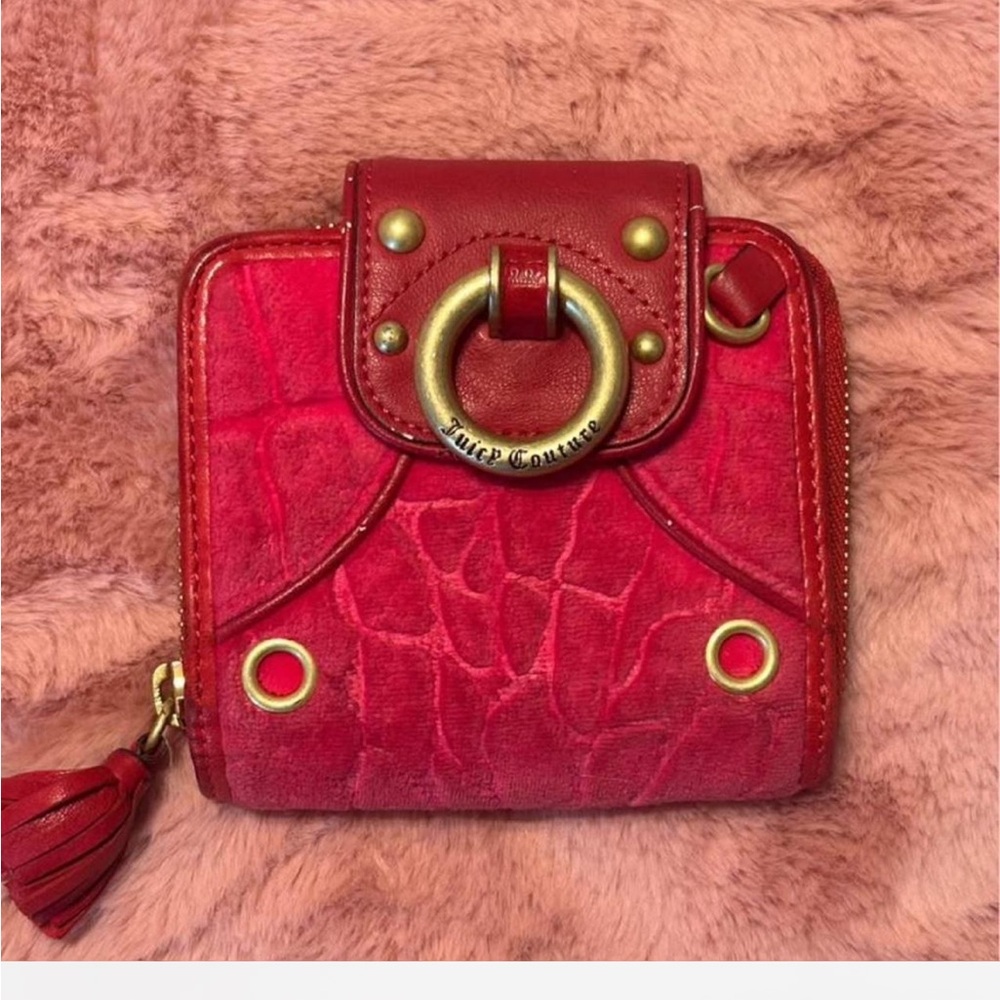 Vintage Juicy Couture Hot Pink Croc-Embossed Wallet